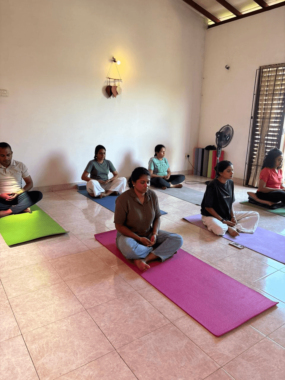 Group yoga session